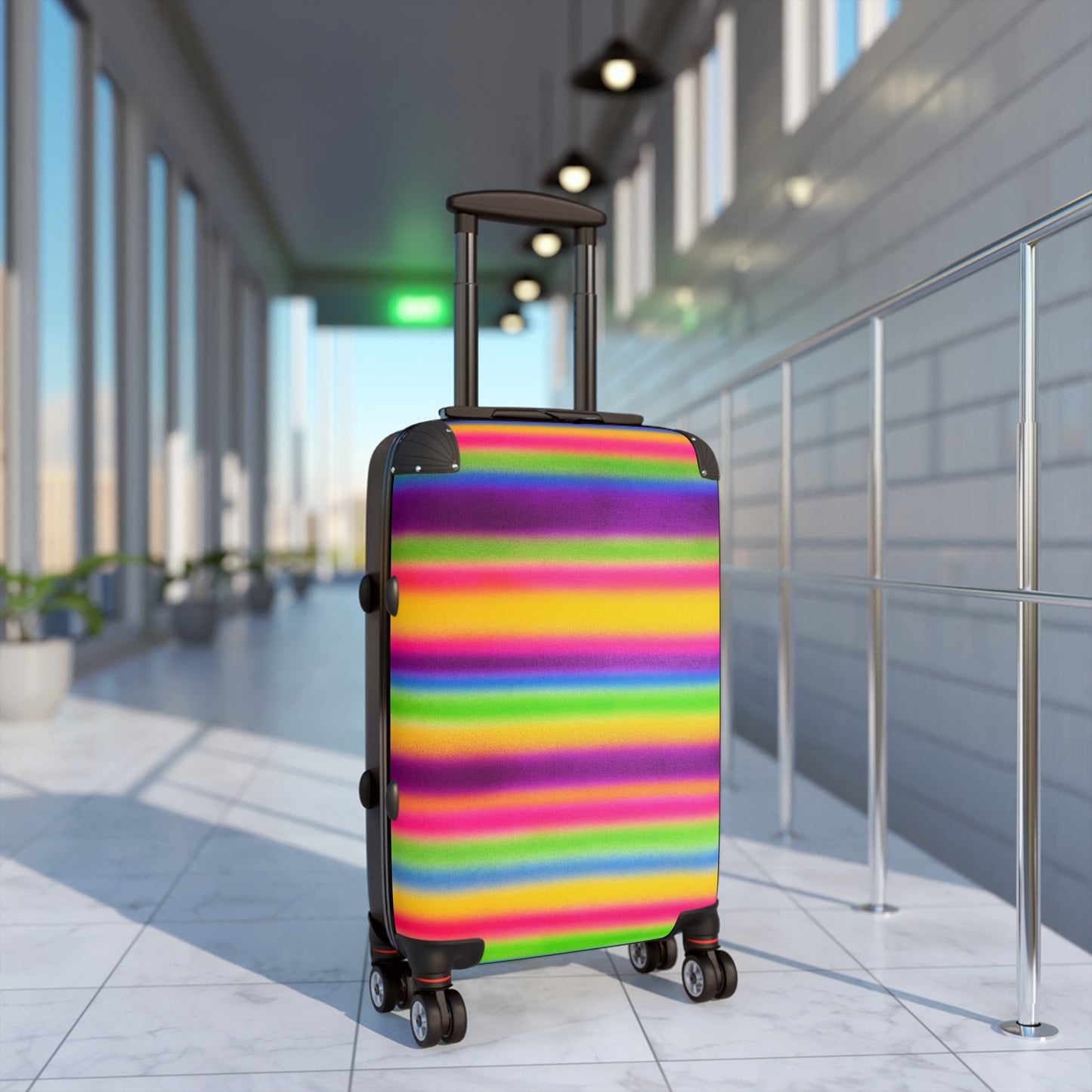 "colorful stripes" airbrush suitcase