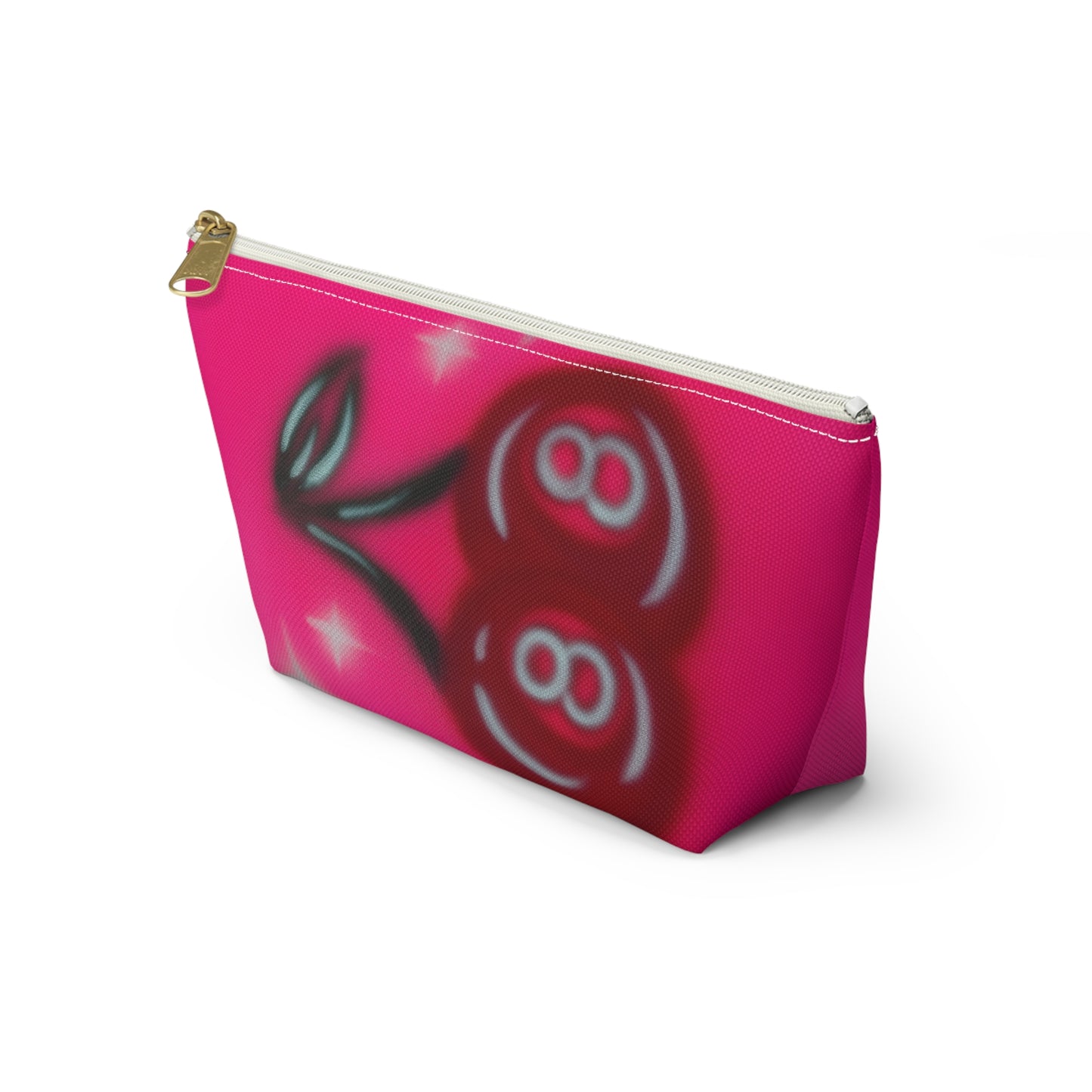 "cherry 8ball" airbrush makeup pouch
