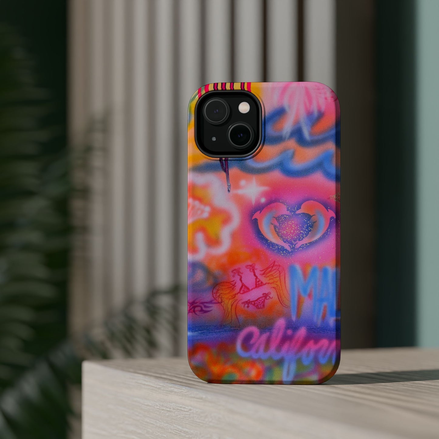 "mornings in malibu" MagSafe airbrush iPhone case