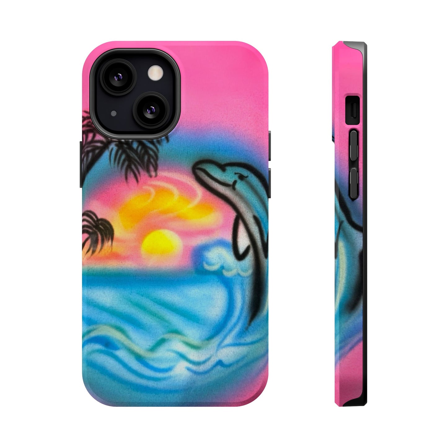 MagSafe "dolphin love" airbrush iPhone case