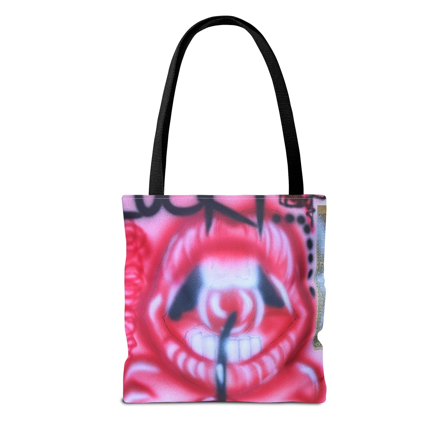 "be happy go lucky" airbrush tote bag