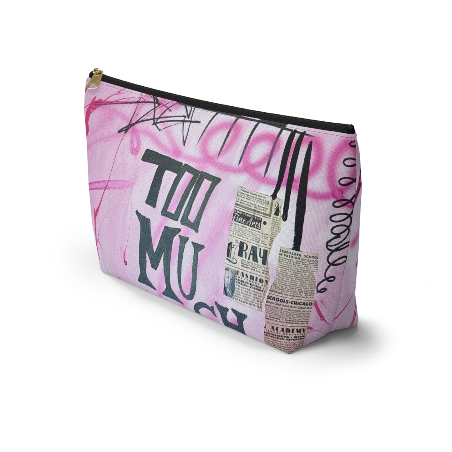 “too much motion" airbrush makeup pouch