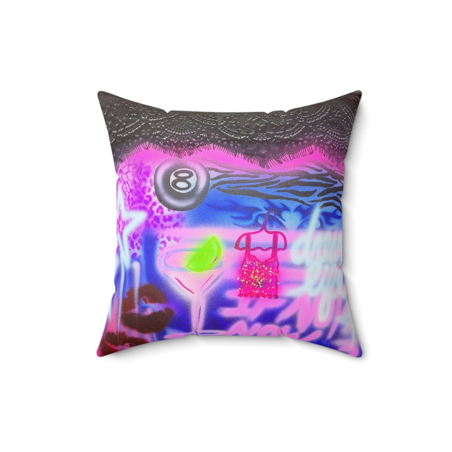 "dream life" airbrush pillow
