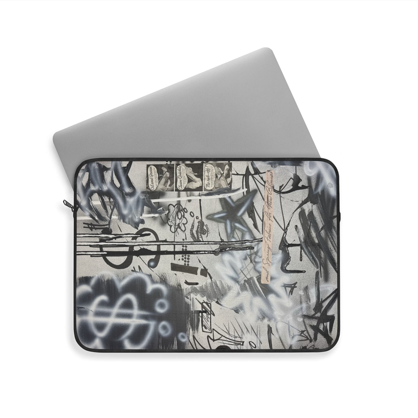 "monochrome mood" airbrush laptop sleeve