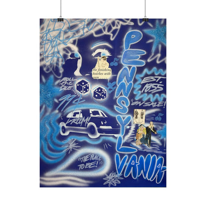 "state college, pa" airbrush rolled print