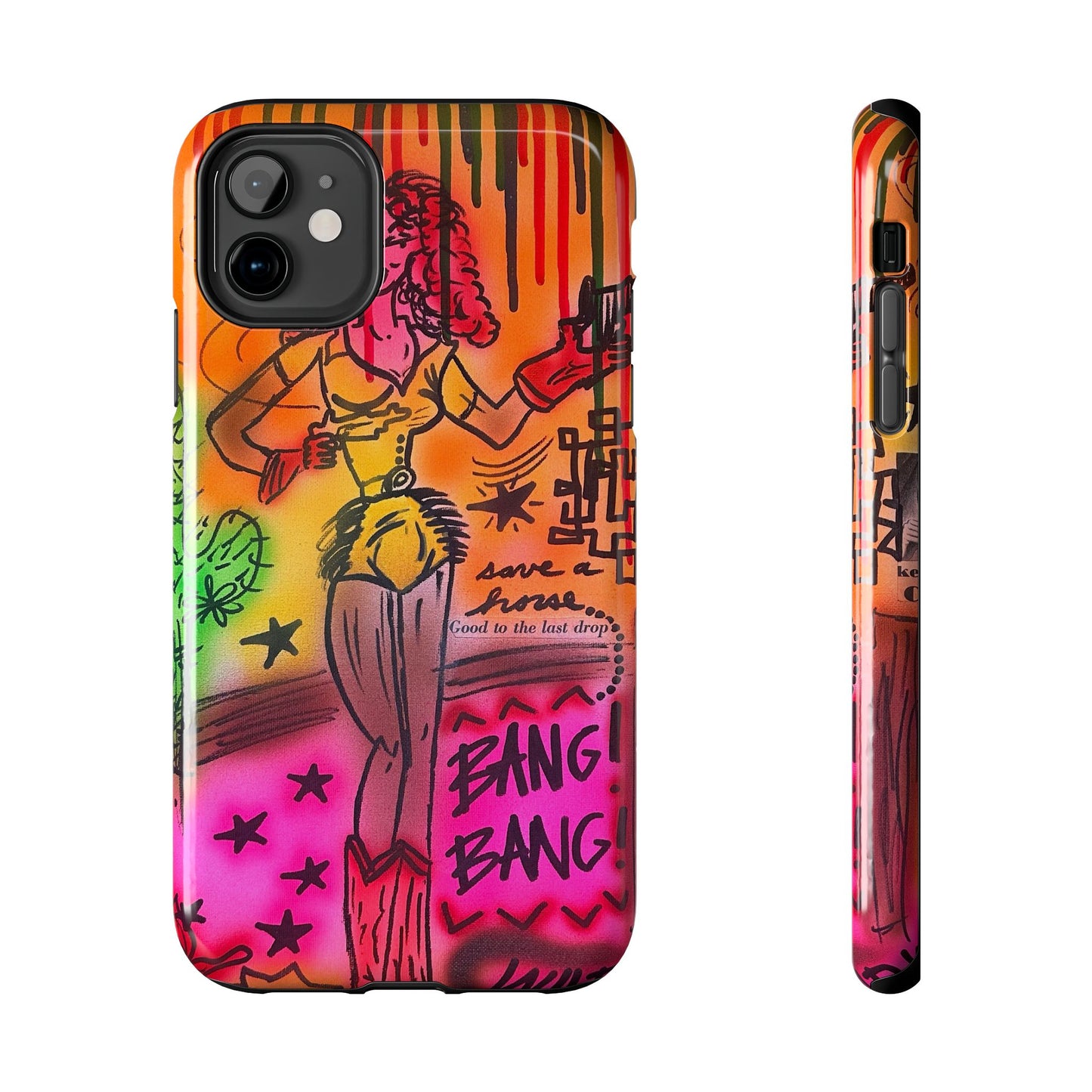 "wild, wild west" airbrush iPhone case