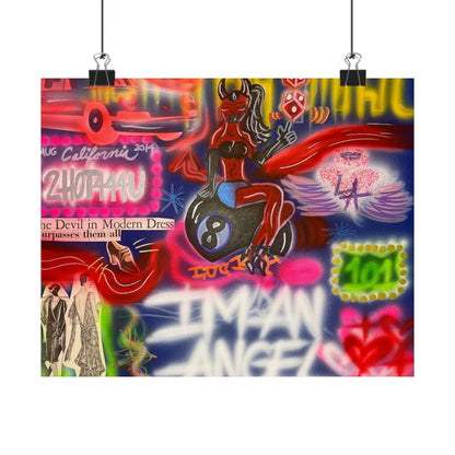 "im an angel" airbrush horizontal print