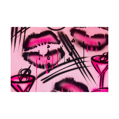 "glossy pout" airbrush horizontal print
