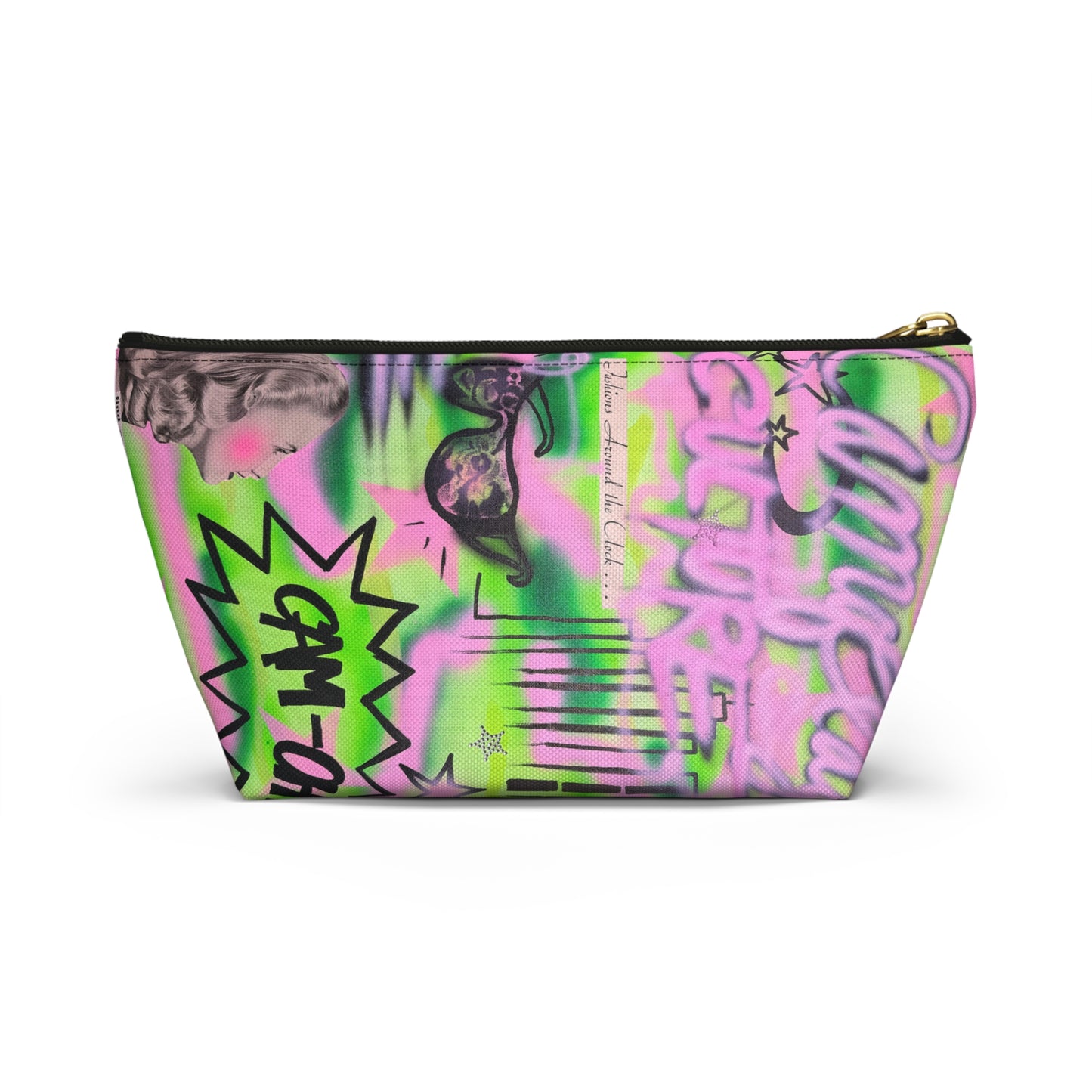 "green camo" airbrush makeup pouch