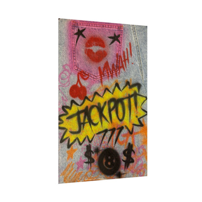 "JACKPOT!" airbrush rolled print