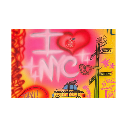 "in the city" airbrush horizontal print