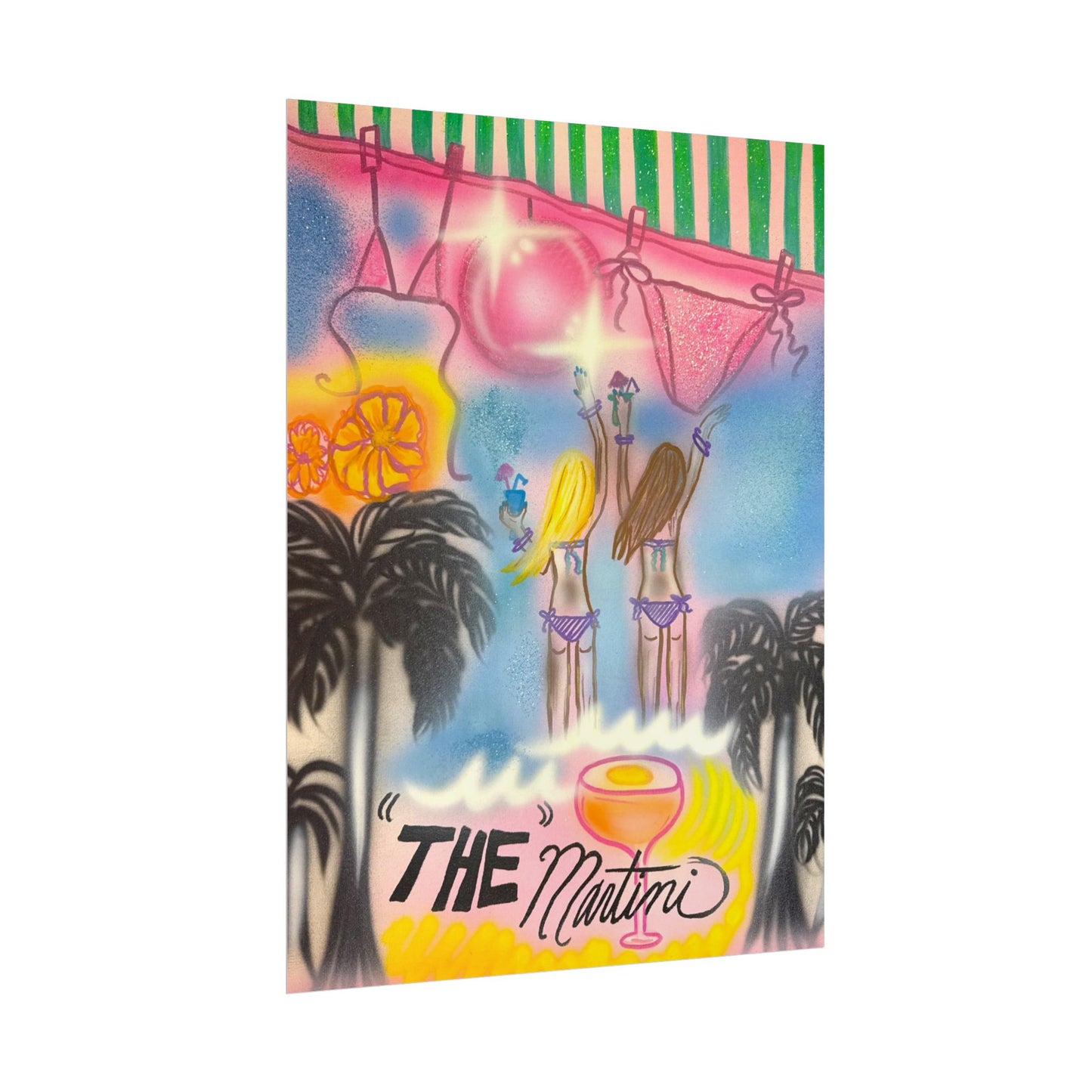 "kinis & tinis" airbrush rolled print