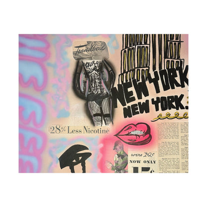 "new york, new york" airbrush horizontal print