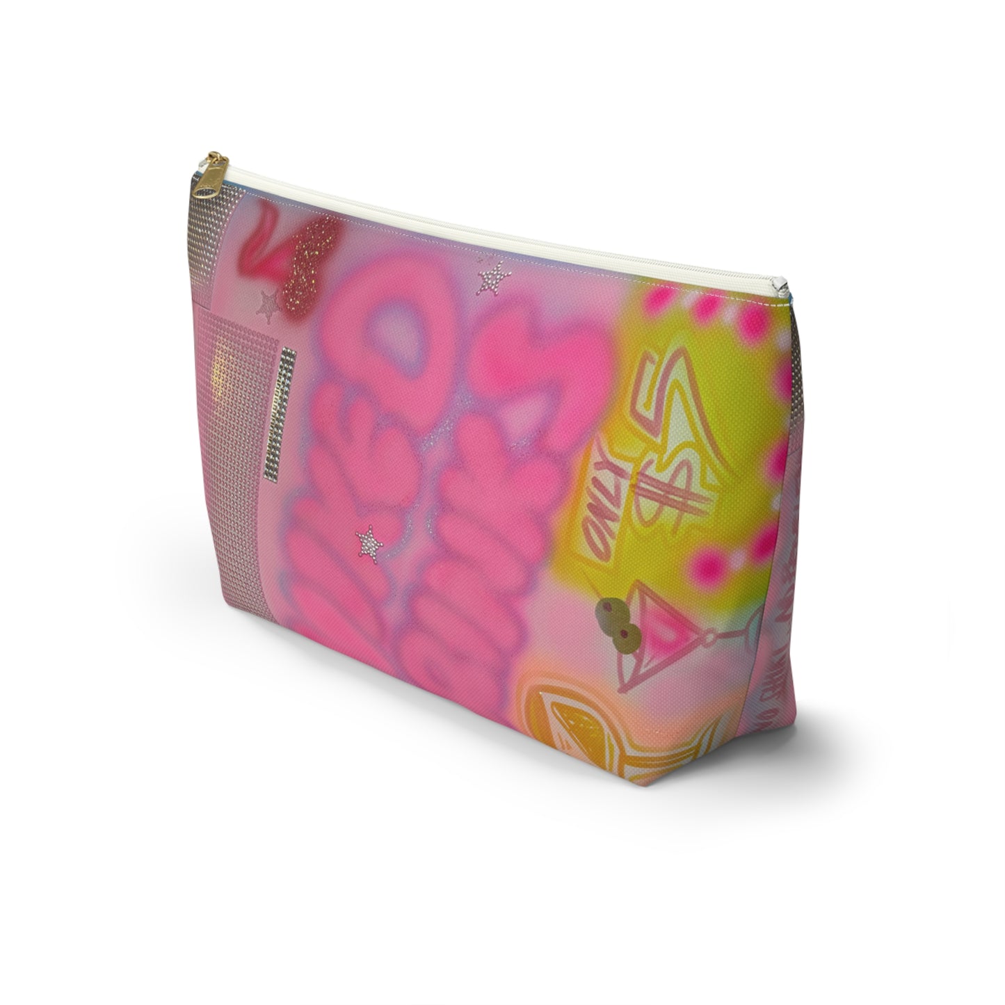 "mixed drinks" airbrush makeup pouch