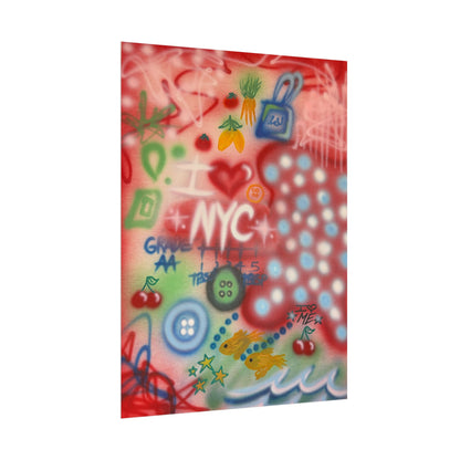 "i <3 NYC" airbrush rolled print