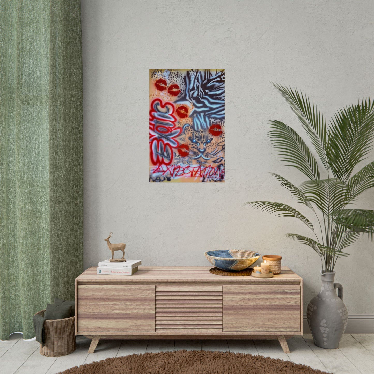 "exotic expectations" airbrush rolled print