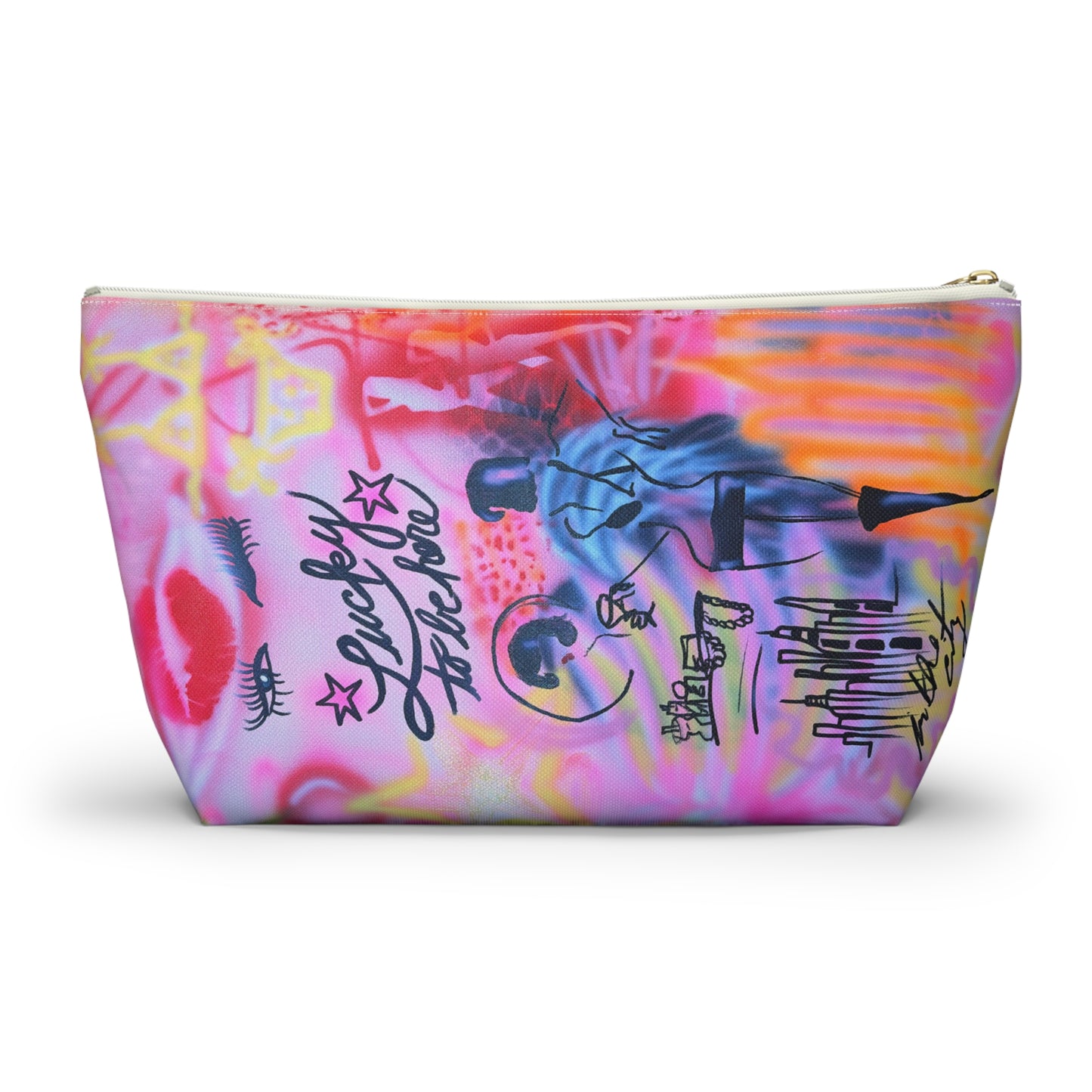 "spring in the city" airbrush makeup pouch