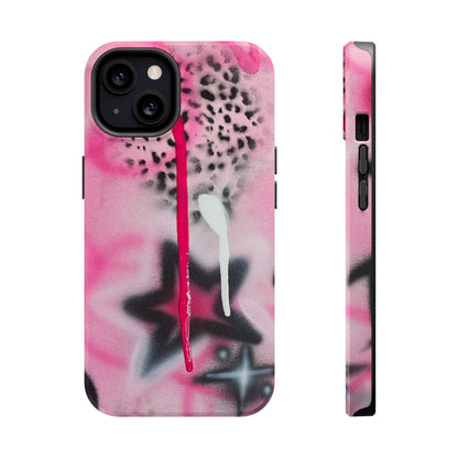 MagSafe "pink cheetah" airbrush iPhone case