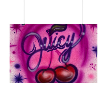 "juicy" airbrush horizontal print