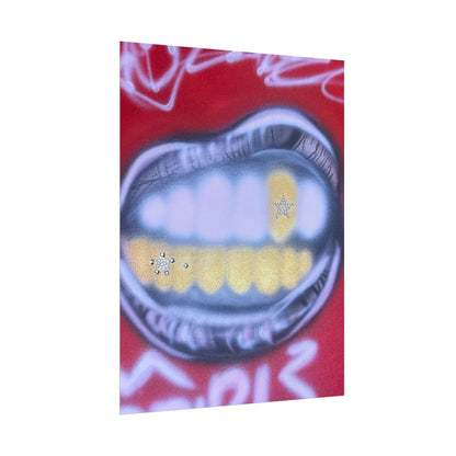 "bite me bling" airbrush rolled print