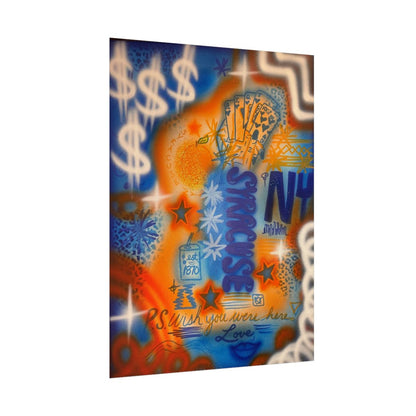 "syracuse, ny" airbrush rolled print