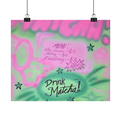 "matcha!" airbrush horizontal print