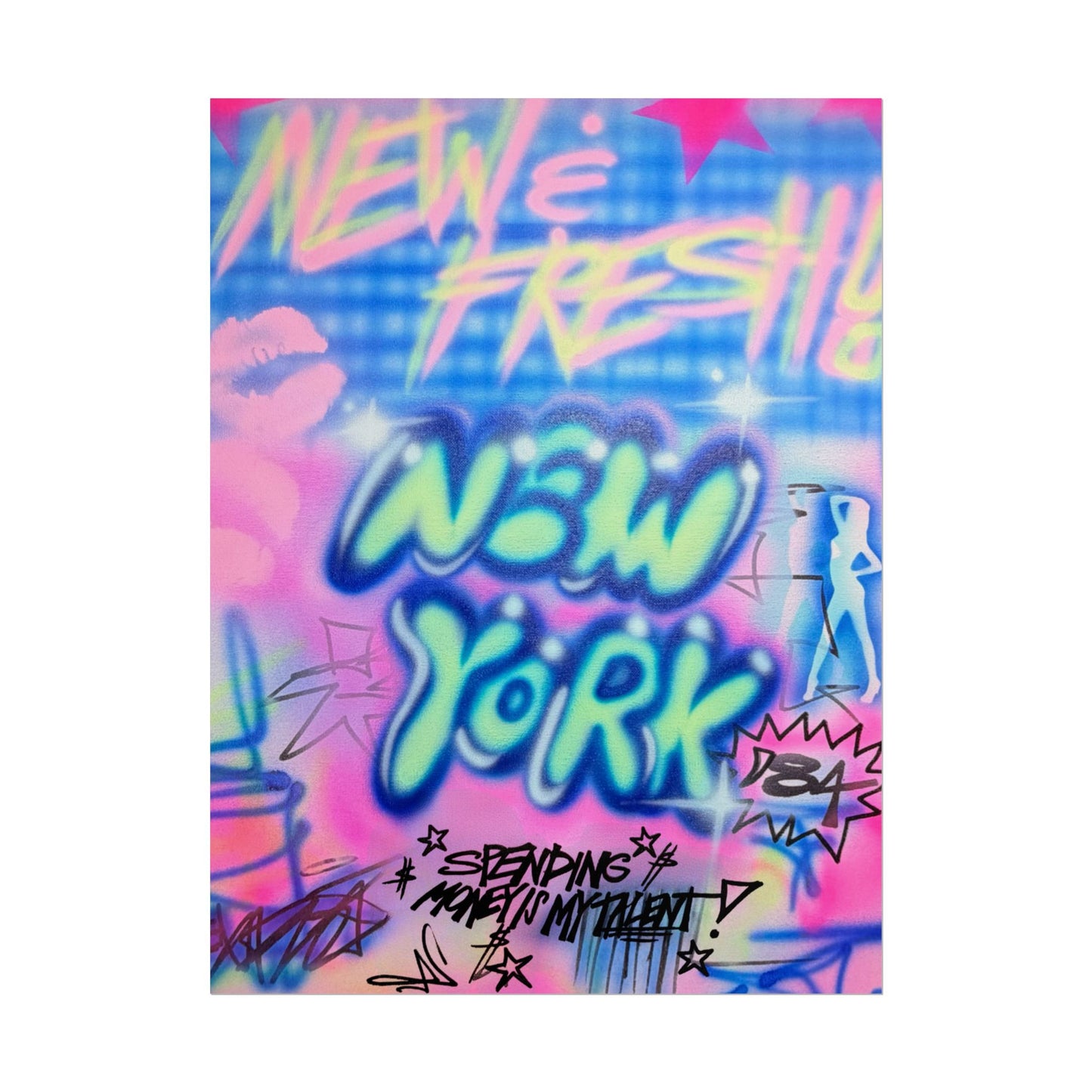 "spending $$ is my talent" airbrush rolled print