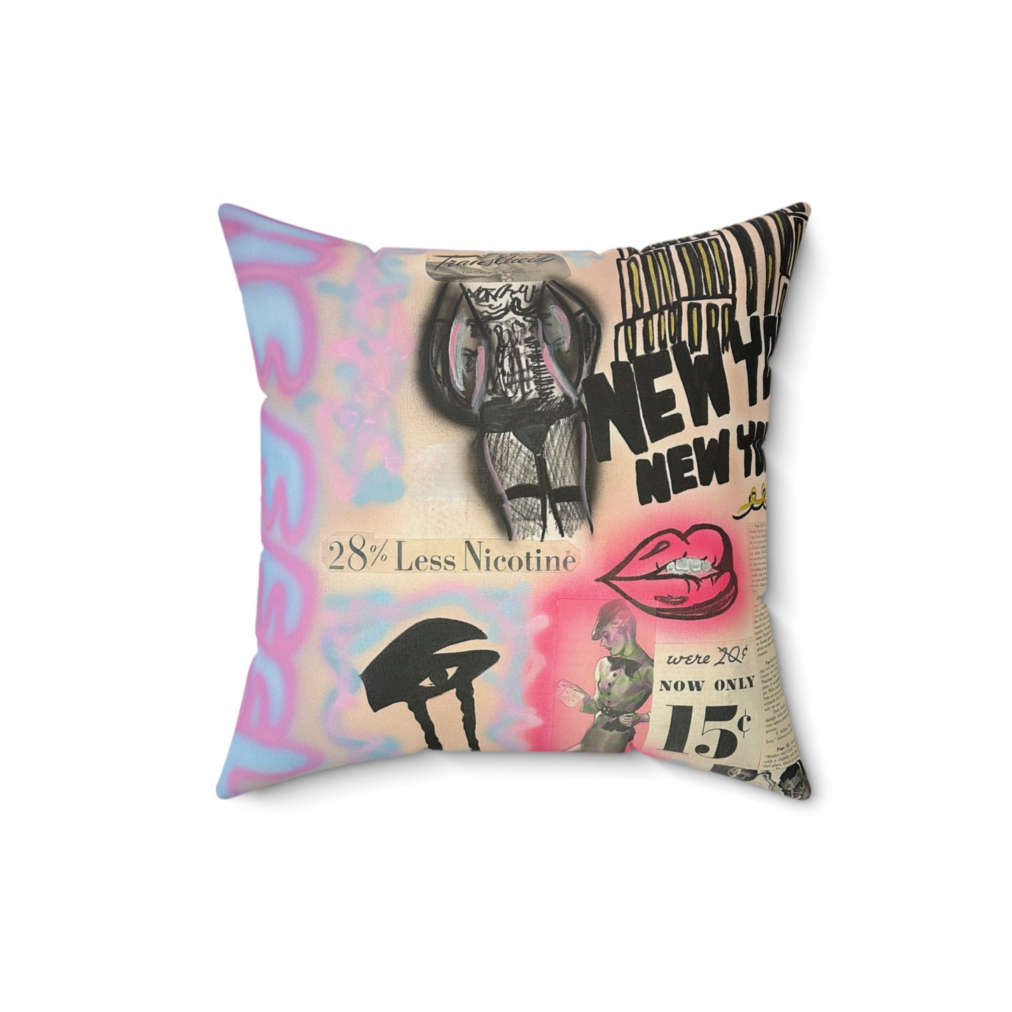 "new york, new york" airbrush pillow