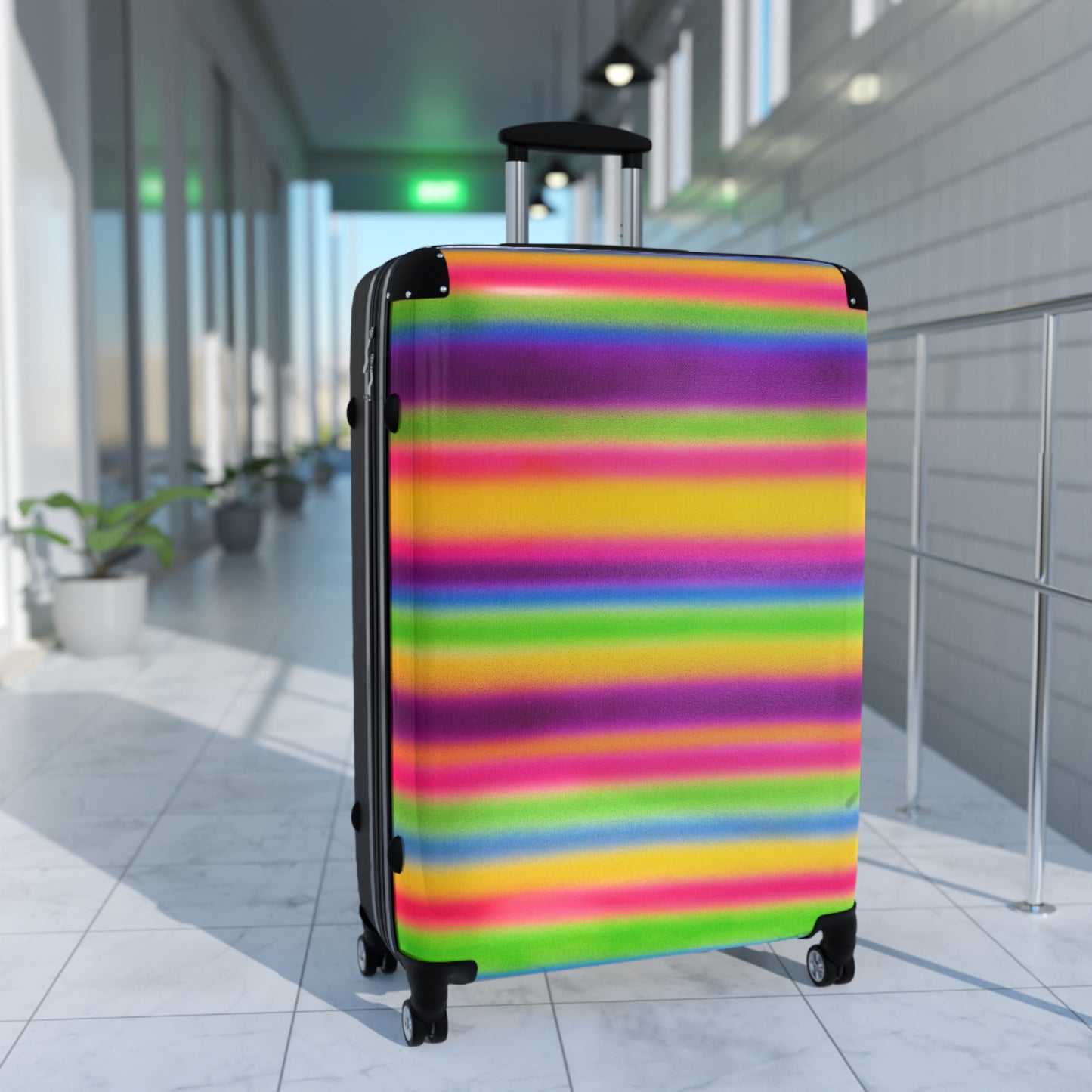 "colorful stripes" airbrush suitcase