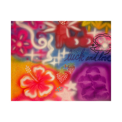 "luck & luv" airbrush horizontal print