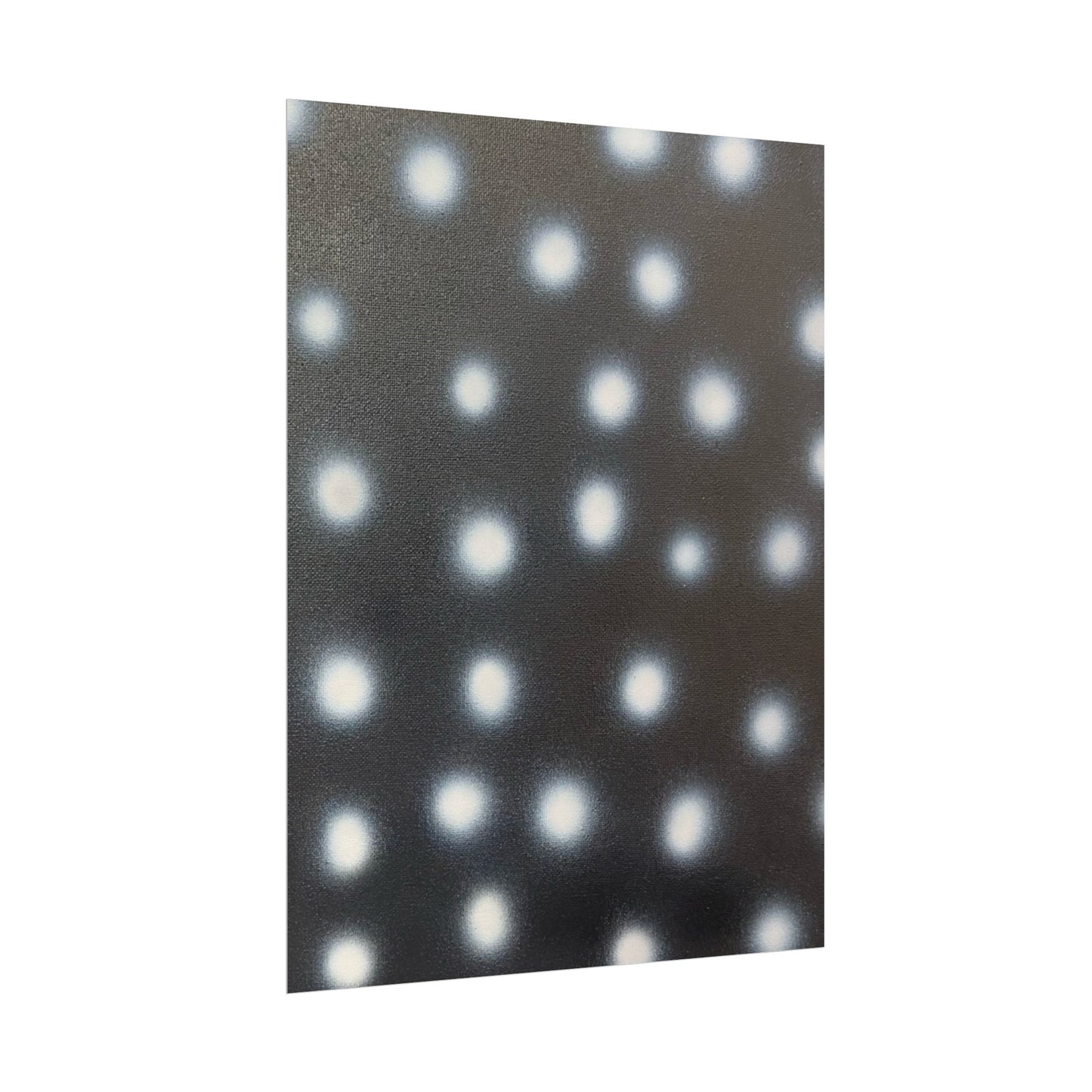 "coconut noir polka dots" airbrush rolled print