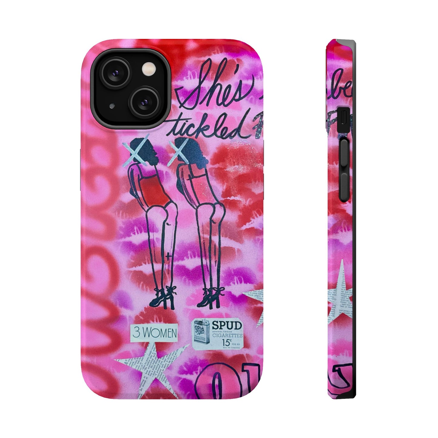 MagSafe "tickled pink" airbrush iPhone case