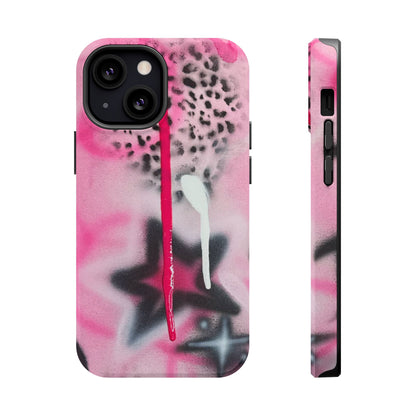 MagSafe "pink cheetah" airbrush iPhone case