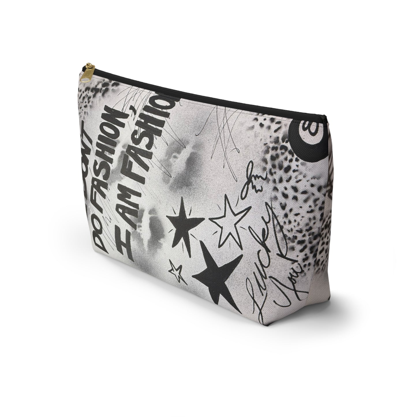 "i am fashion" airbrush makeup pouch