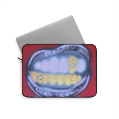 "bite me bling" airbrush laptop sleeve
