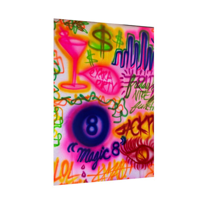 "colorful chaos" airbrush rolled print