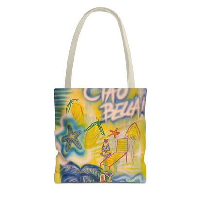 "ciao bella" airbrush tote bag