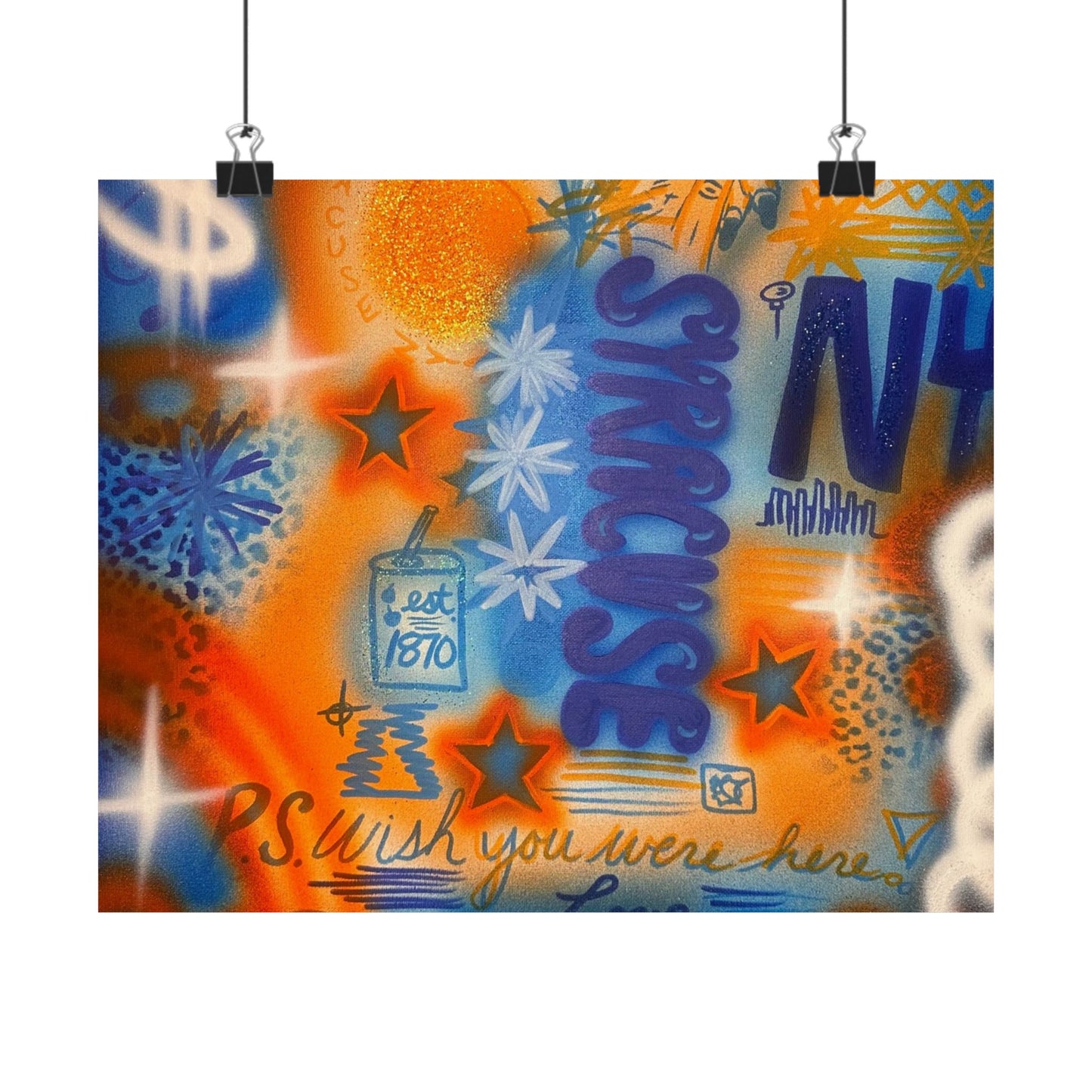 "syracuse" airbrush horizontal print