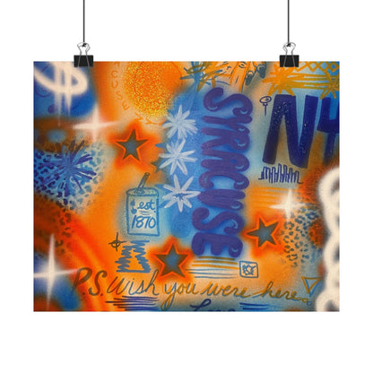 "syracuse" airbrush horizontal print