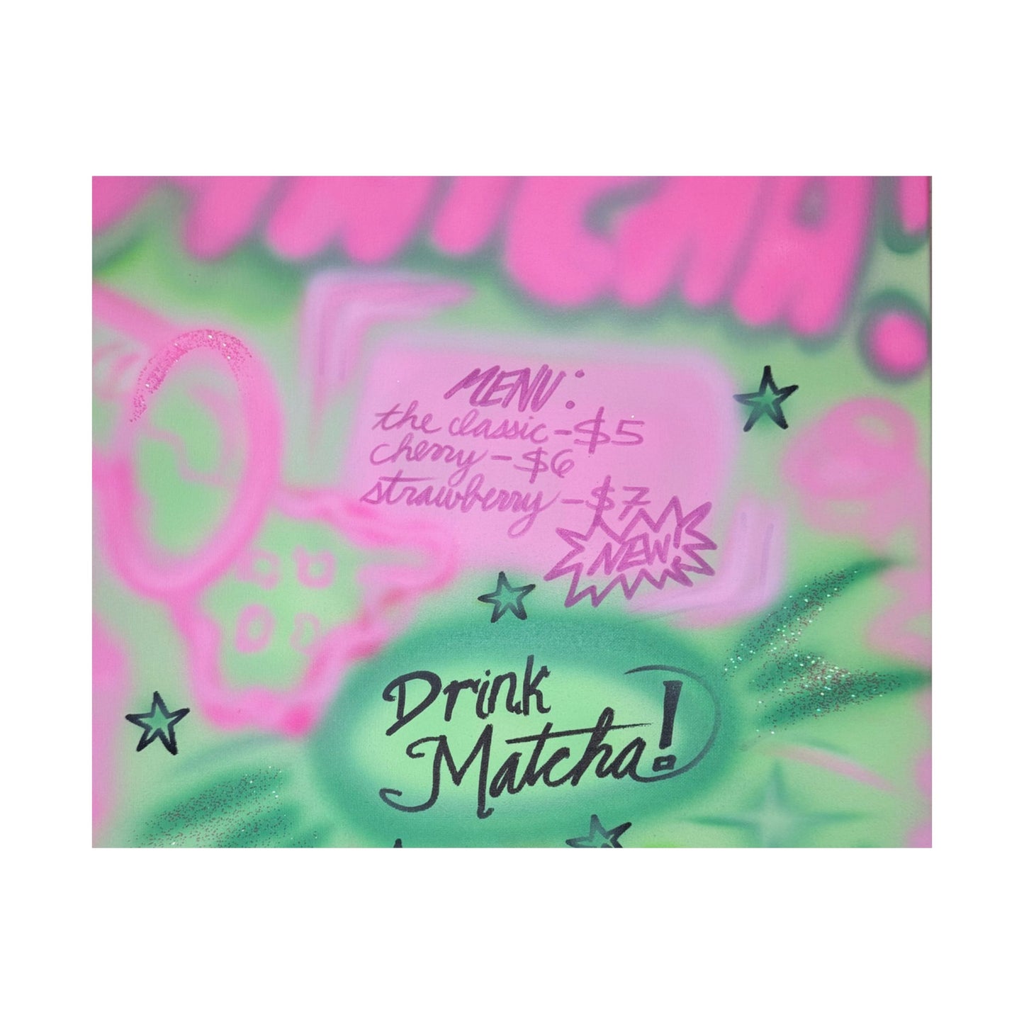 "matcha!" airbrush horizontal print