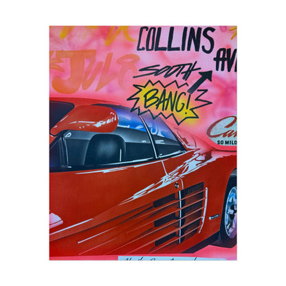 "miami momentos" airbrush rolled print