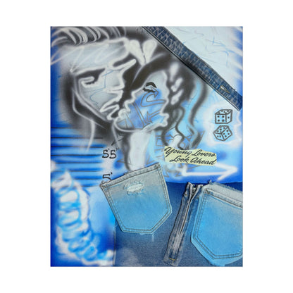 "young lovers" airbrush rolled print