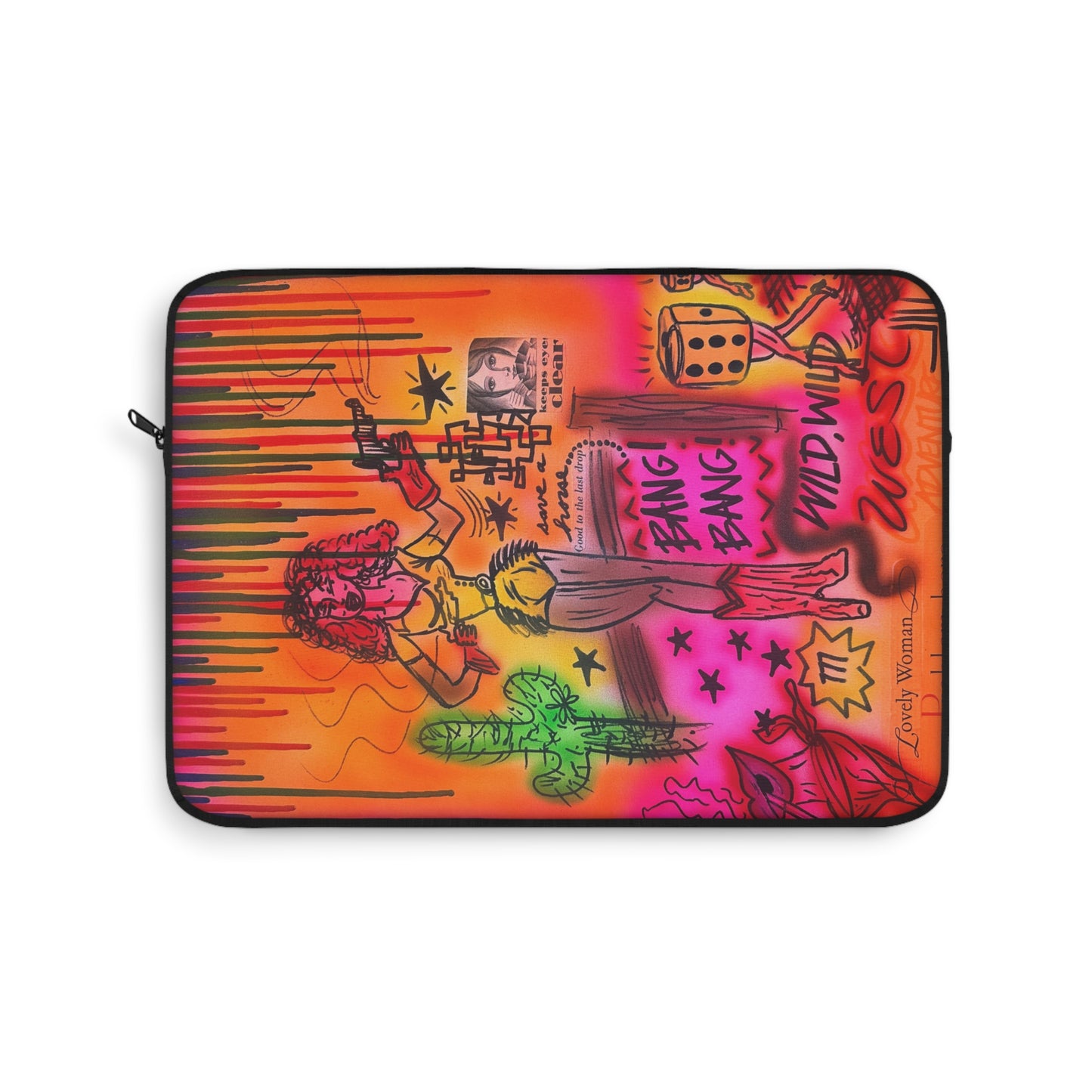 "wild, wild west" airbrush laptop sleeve