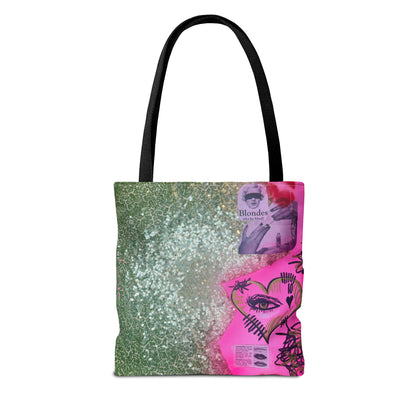 "glitter gloss" airbrush tote bag