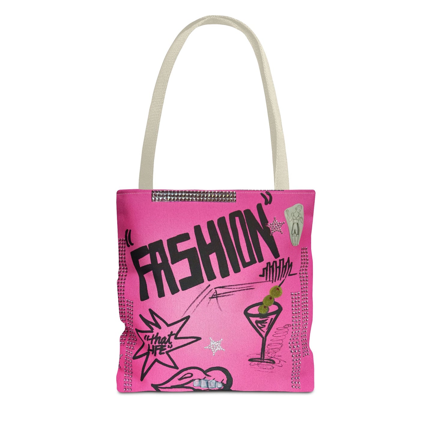 "high fashion" airbrush tote bag