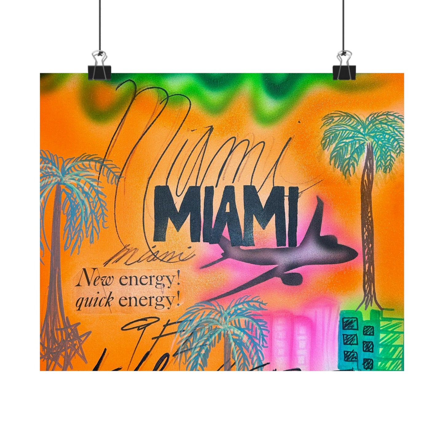 "miami, fl" airbrush horizontal print