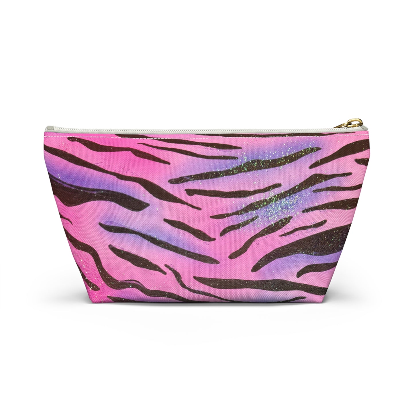 "zebra glitter" airbrush makeup pouch