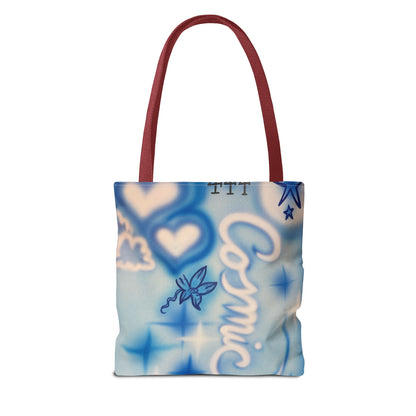 "cosmic" airbrush tote bag