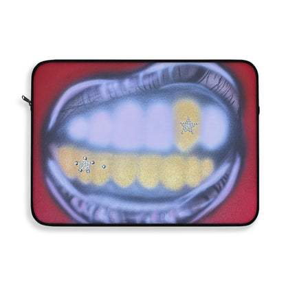 "bite me bling" airbrush laptop sleeve