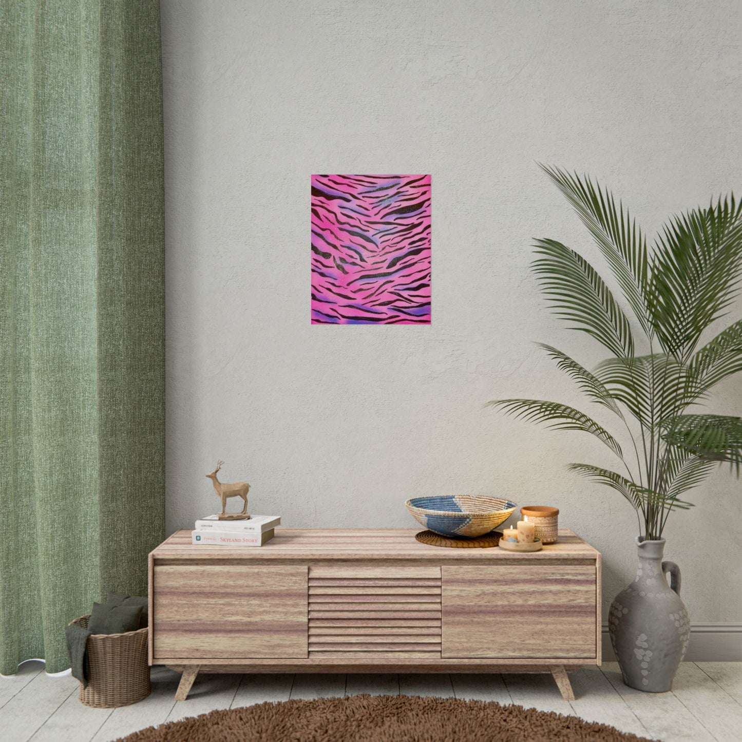"glitter zebra" airbrush rolled print